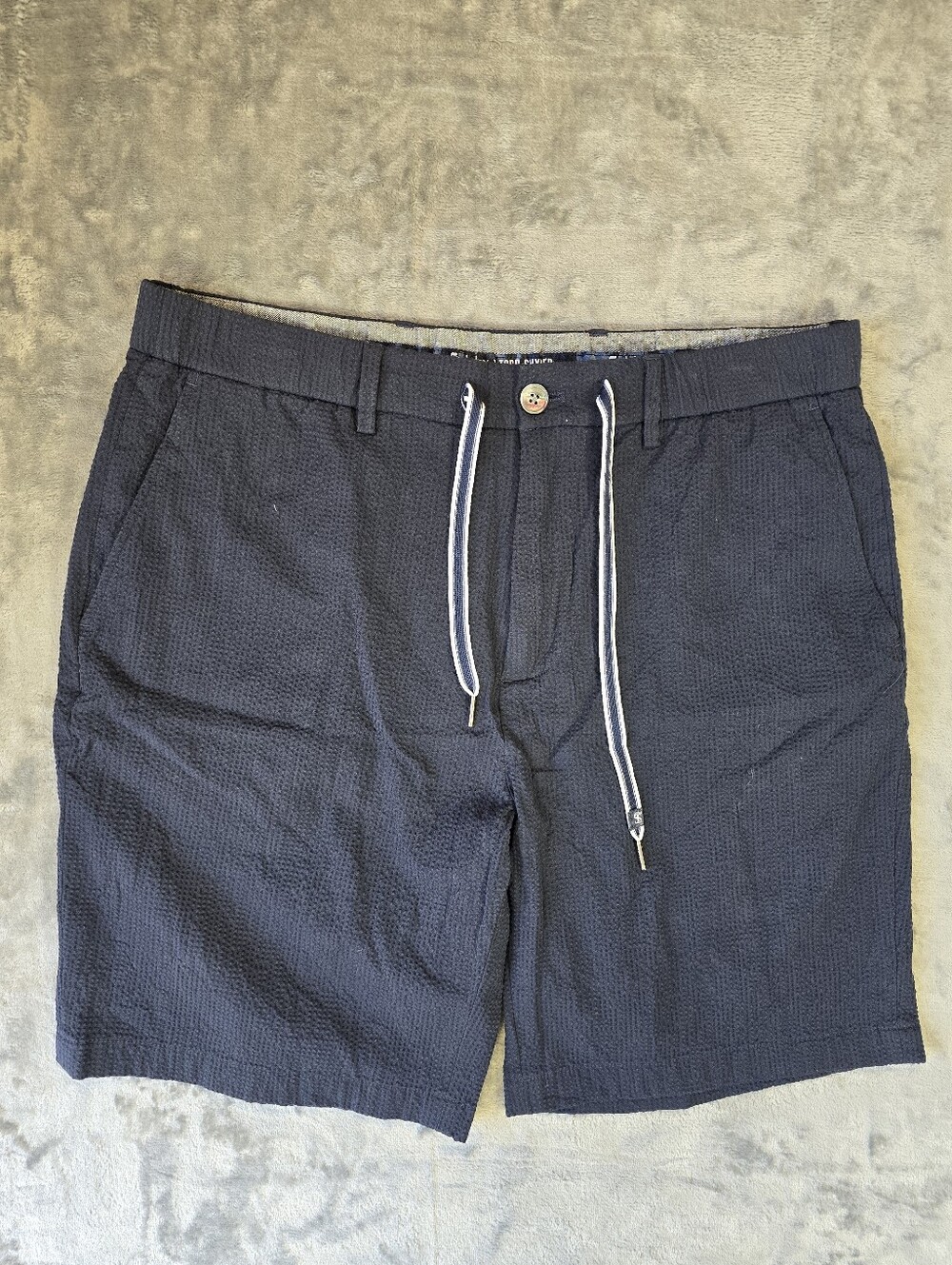 Footjoy Todd Snyder Navy Seersucker Shorts Size Large Golf
